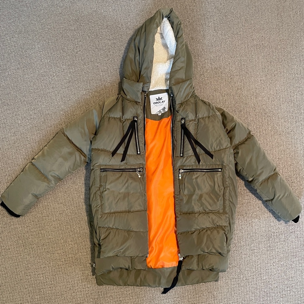 Orolay Down Sage-y Olive-y -Green Winter Jacket / Coat Size Small